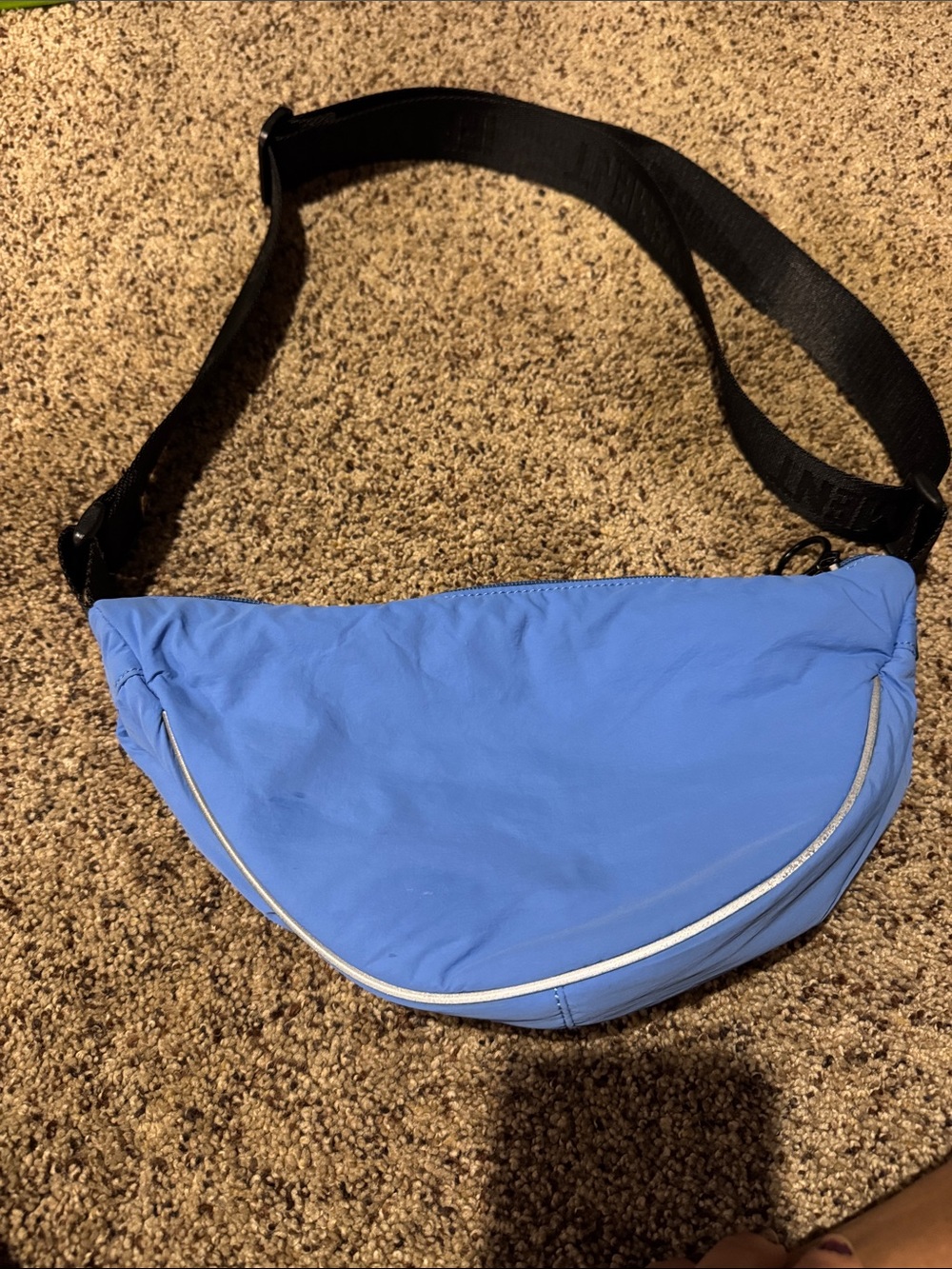 FP Movement by Free People Blue Crossbody Waist Bag with Black Strap